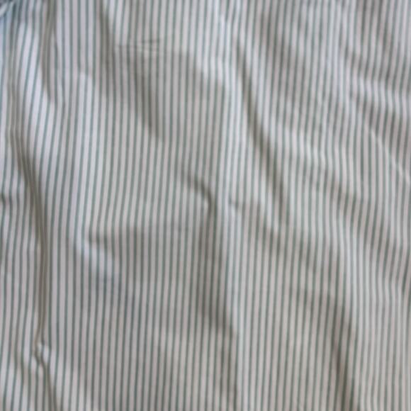 Vtg Green White Stripe Dress Shirt Collar Cuff Button Up Top Size 38 - Picture 5 of 14